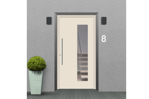 Aluminium front door cream