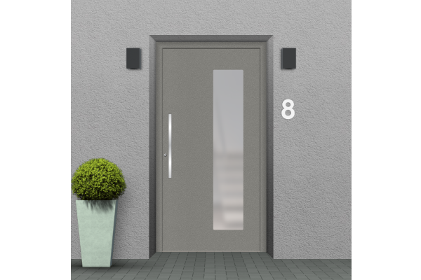 Aluminium front door grey aluminium