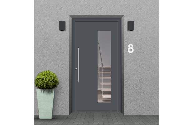 Aluminium front door slate grey