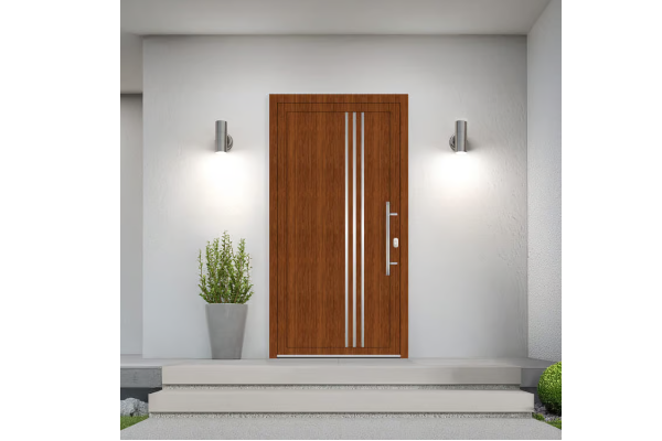 uPVC front door golden oak