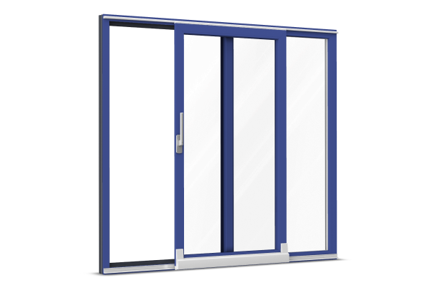 Alu-clad uPVC tilt-and-slide door blue