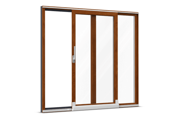 Alu-clad uPVC tilt-and-slide door golden oak