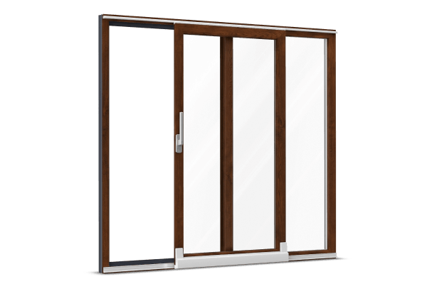Alu-clad uPVC tilt-and-slide door walnut