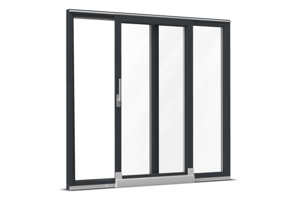 Alu-clad wood tilt-and-slide door anthracite grey