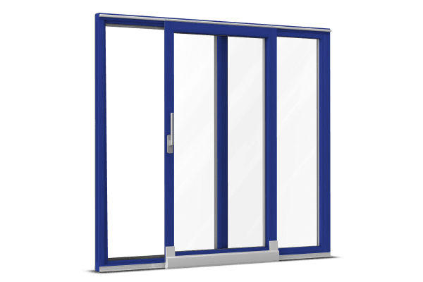 Alu-clad wood tilt-and-slide door blue