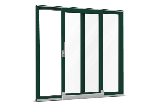 Alu-clad wood tilt-and-slide door moss green