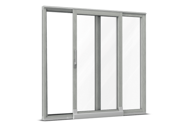 Alu-clad wood tilt-and-slide door light grey