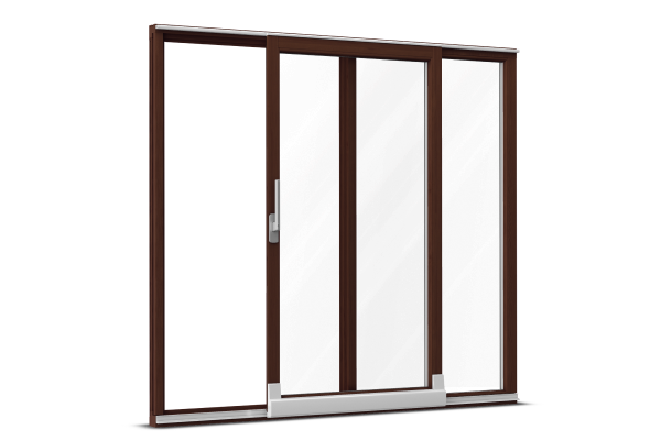 Wood tilt-and-slide door mahagony brown