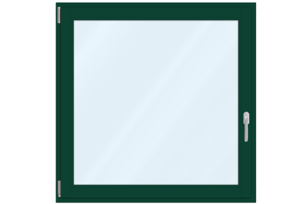 Aluminium-clad wood window moss green