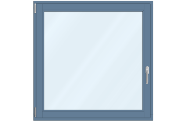 Aluminium-clad wood window pigeon blue