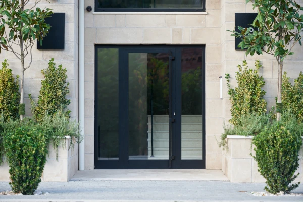 Front door with glass panel