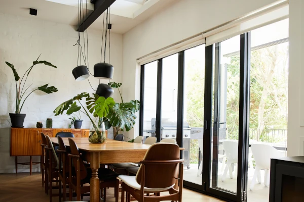 Black bifold doors