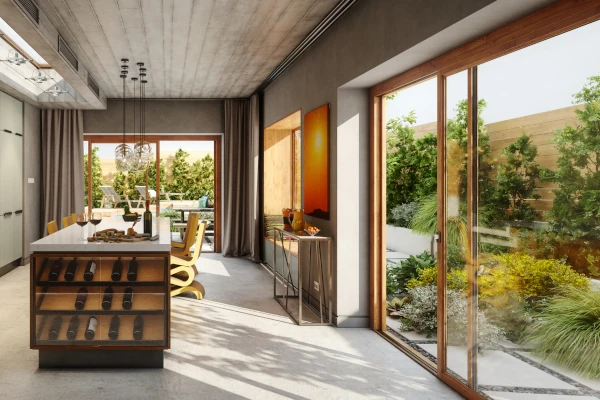 Aluminium-clad wooden patio doors