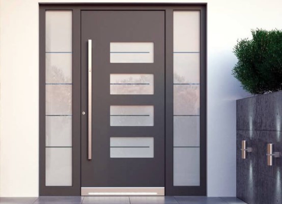 Front door with glass panels