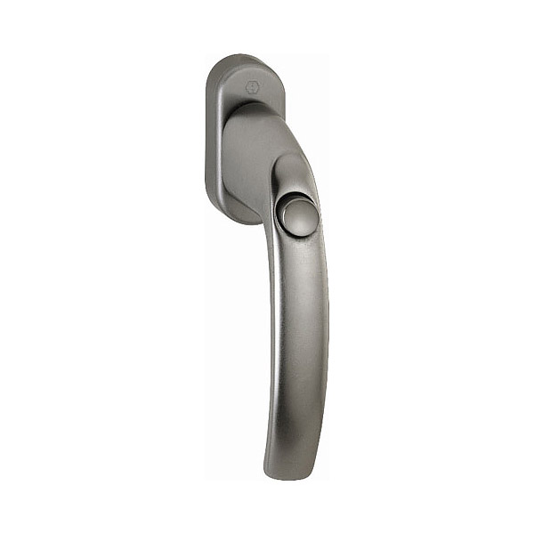 Window handle with push button