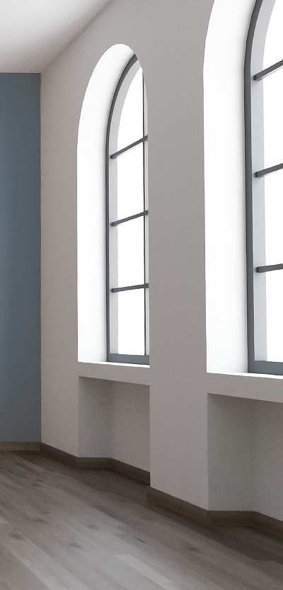 Arched window with glazing bars